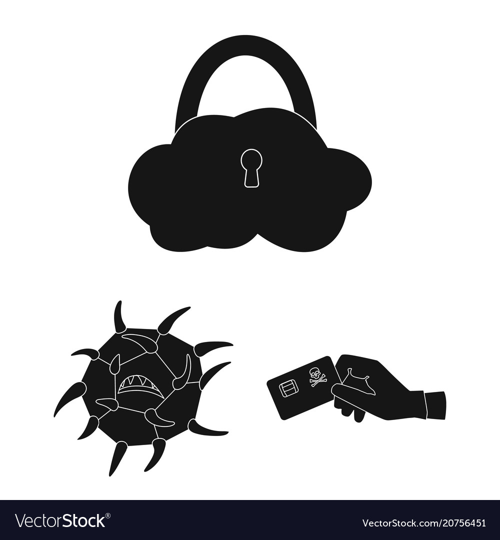 Hacker and hacking black icons in set collection