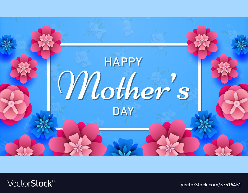 Happy mothers day on flowers background Royalty Free Vector