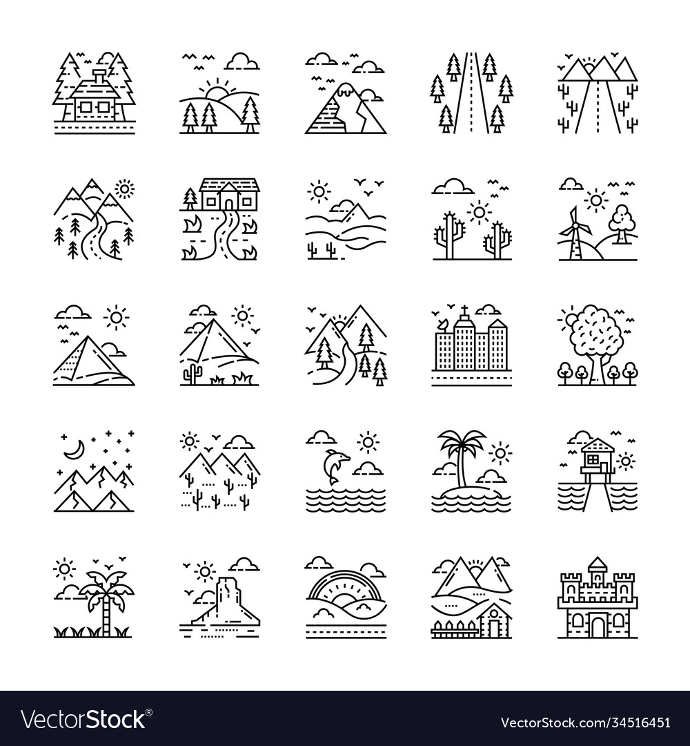 Landforms icons pack