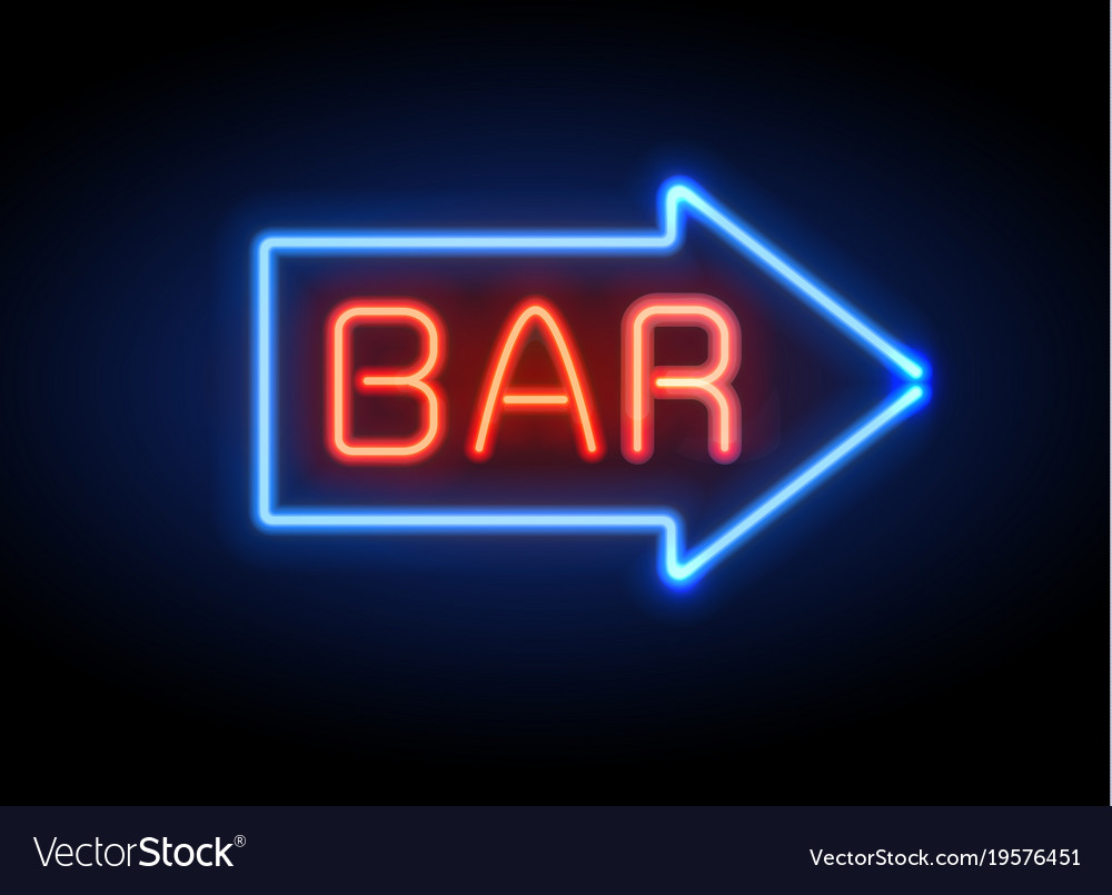 Neon glowing arrow pointer on dark background