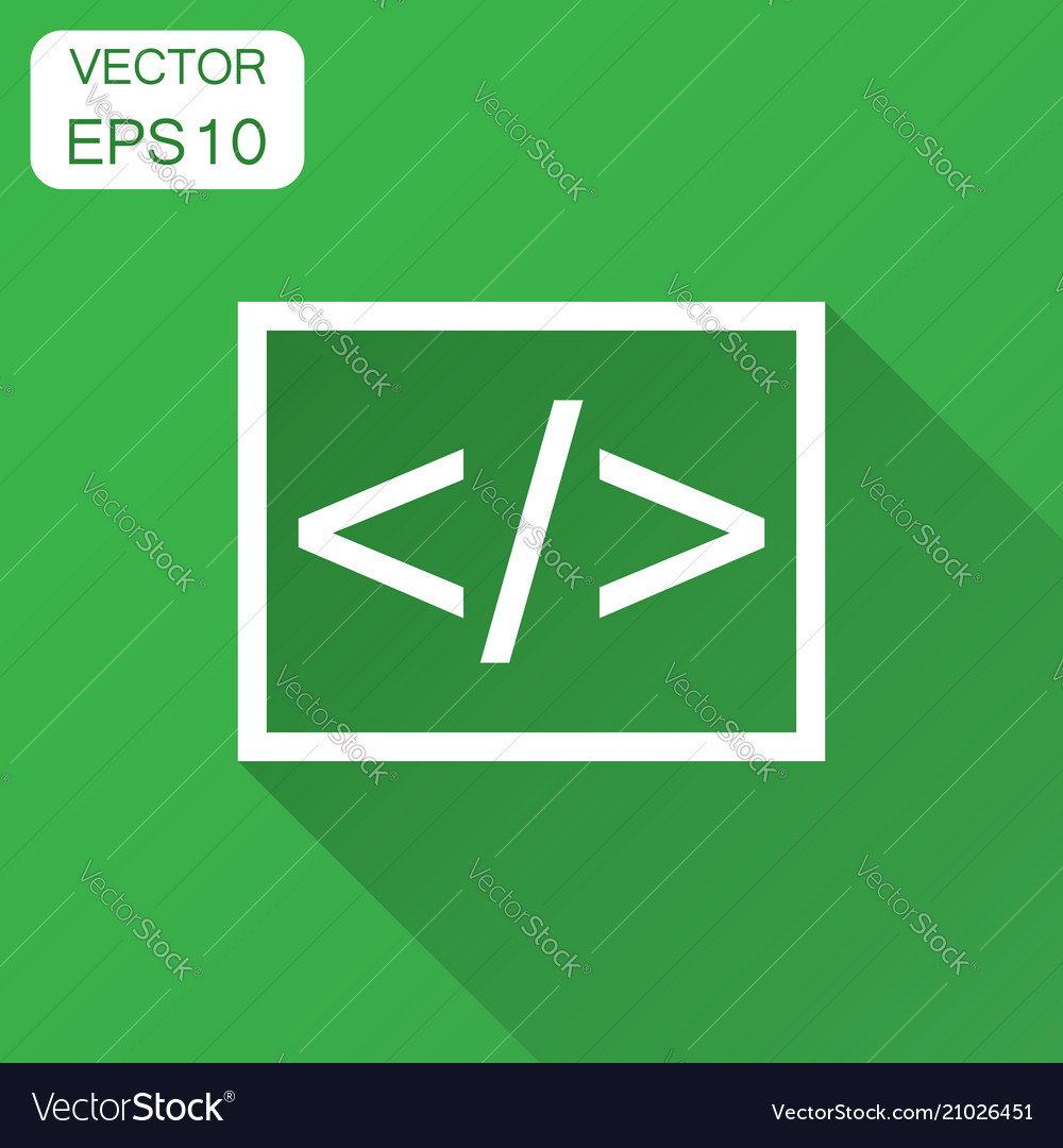Open source business icon in flat style api vector image Open source business icon in flat style api