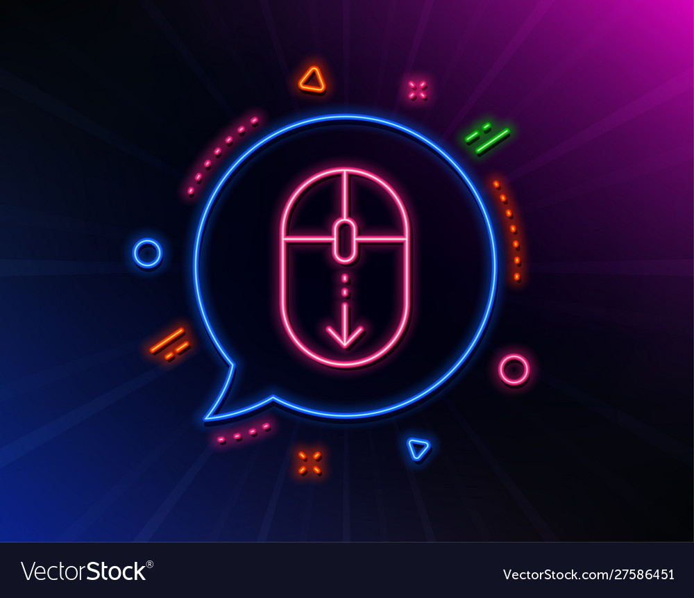 Scroll down mouse line icon scrolling screen sign vector image Scroll down mouse line icon scrolling screen sign