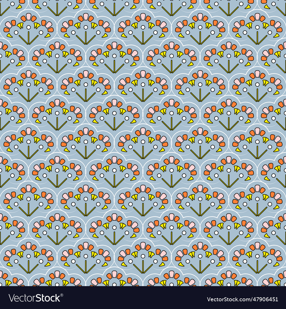 Seamless pattern of colored curly elements Vector Image Seamless pattern of colored curly elements