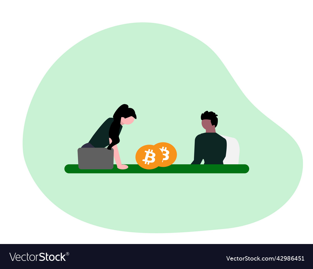 Selling bitcoin flat design Vector Image Selling bitcoin flat design