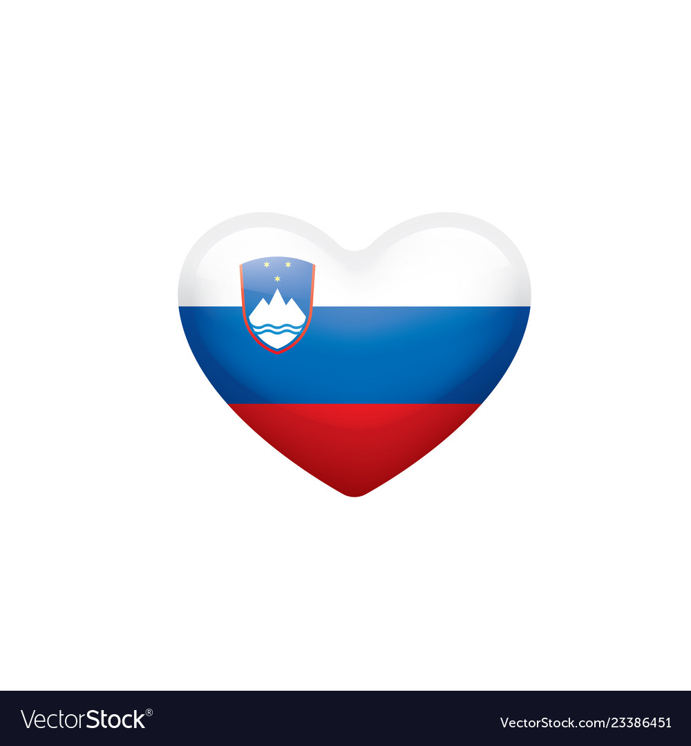 Slovenia flag on a white Royalty Free Vector Image