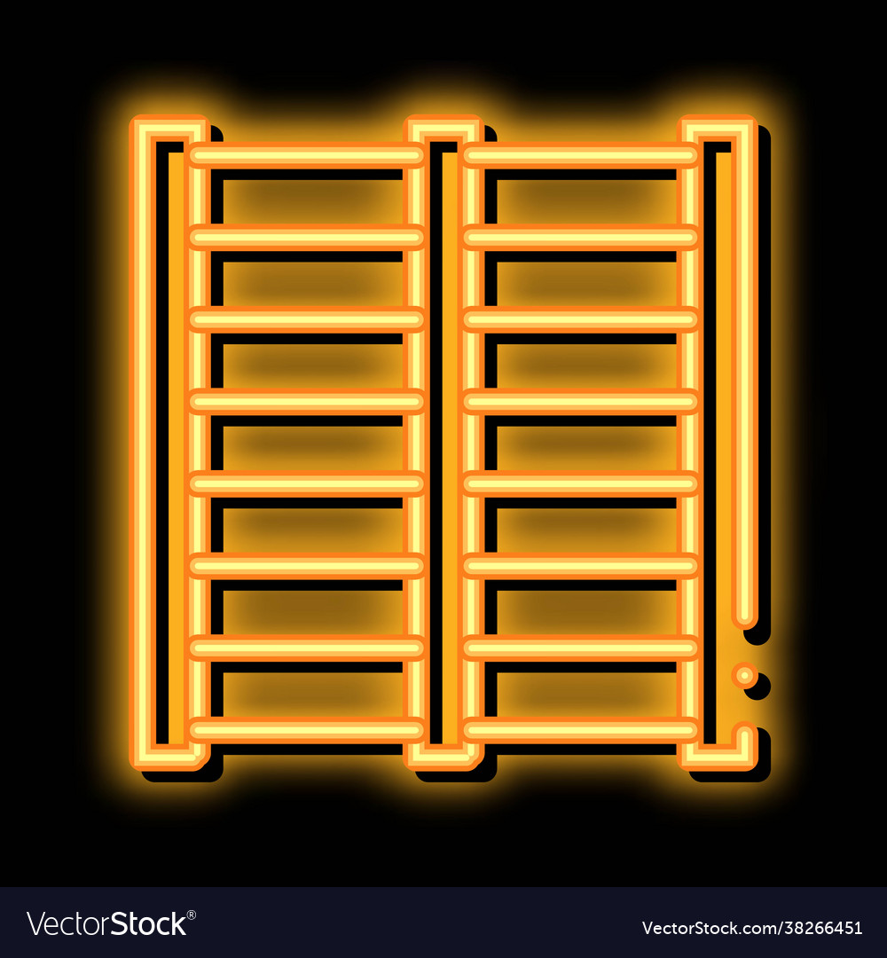 Sports ladder neon glow icon