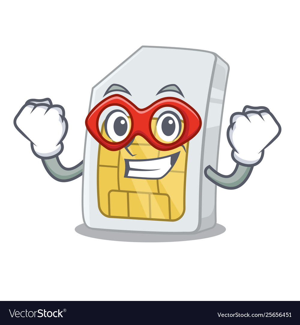 Super hero simcard in a character shape
