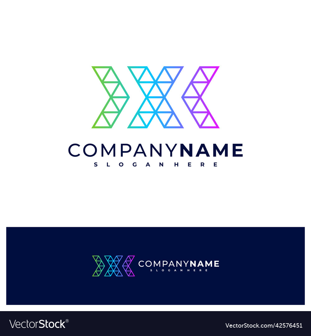 Triangle X Logo Design Creative Concepts Vector Image