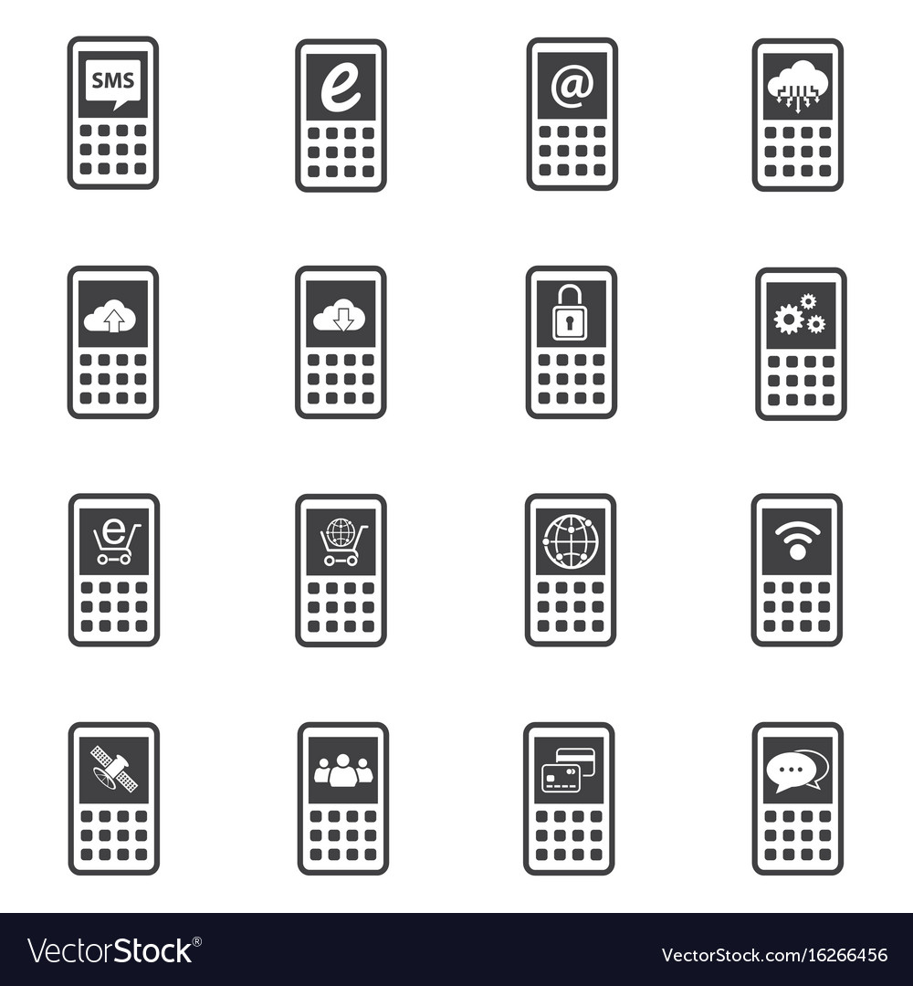 Big data icon set sign of mobile phone Royalty Free Vector