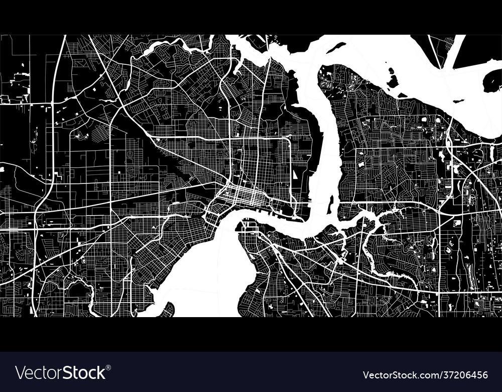 Black and white background map jacksonville city Vector Image