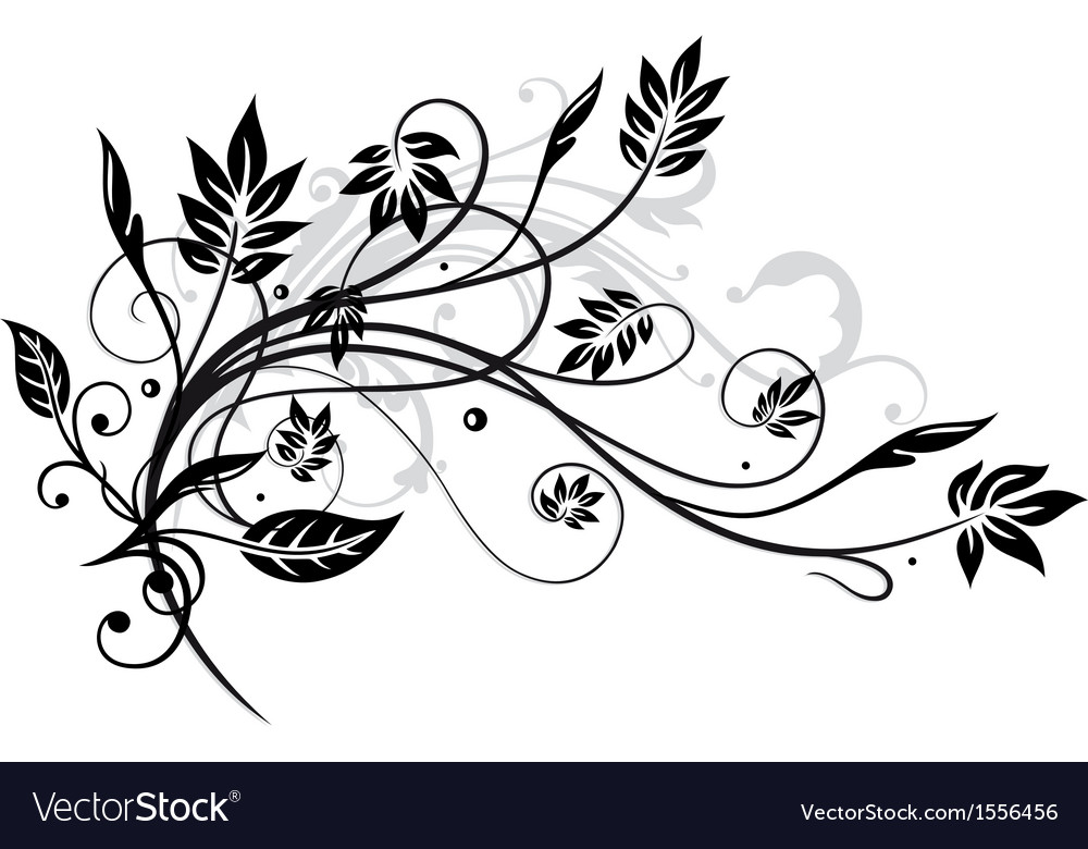 Black leaves Royalty Free Vector Image - VectorStock