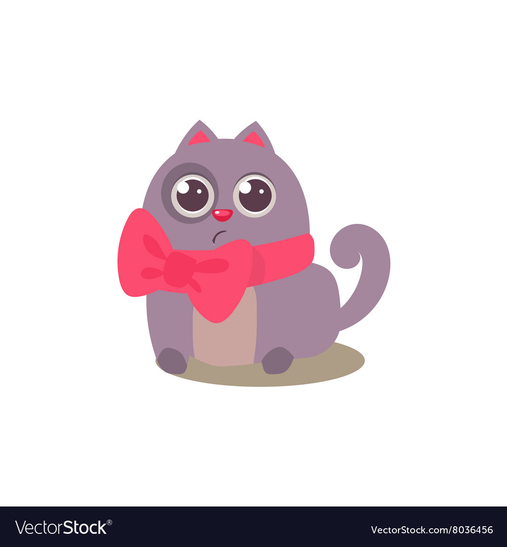 Cat In Bow Royalty Free Vector Image - VectorStock