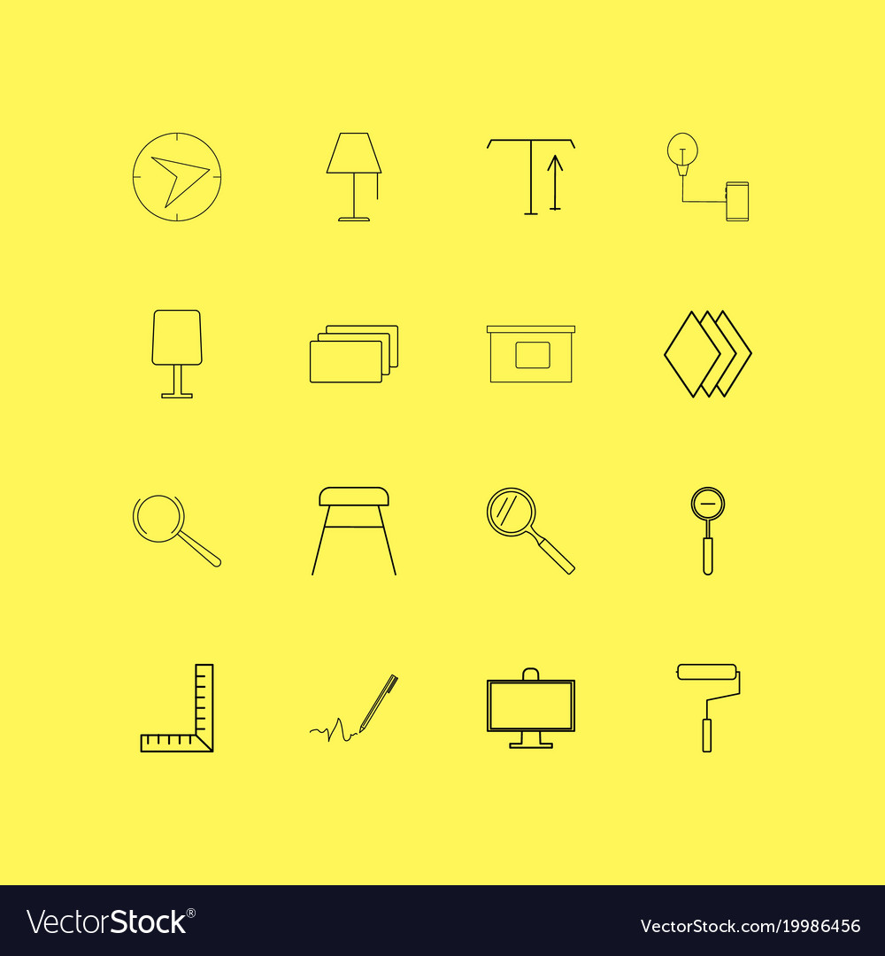 Design elements linear icon set simple outline