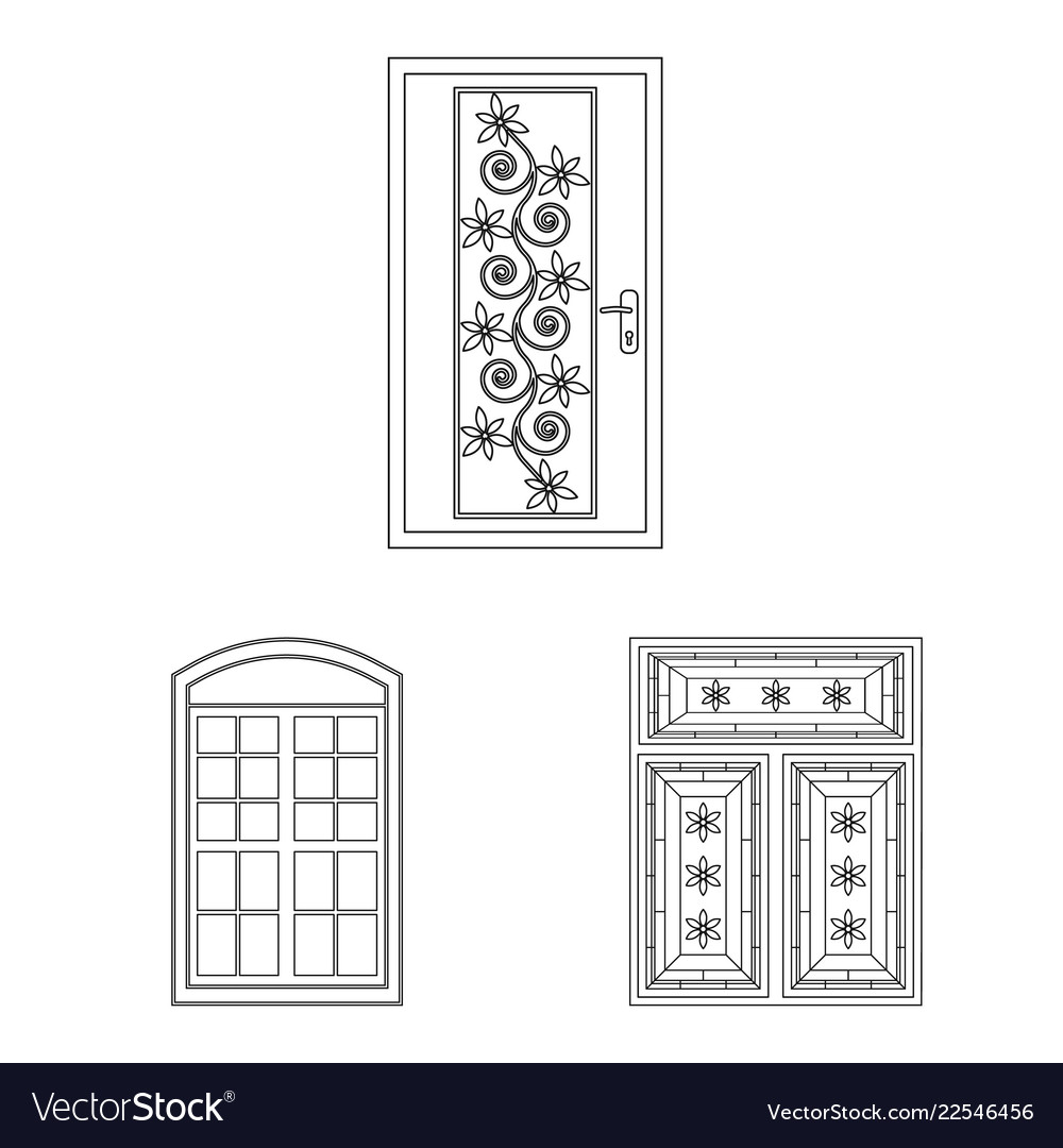 Design Of Door And Front Logo Collection Vector Image