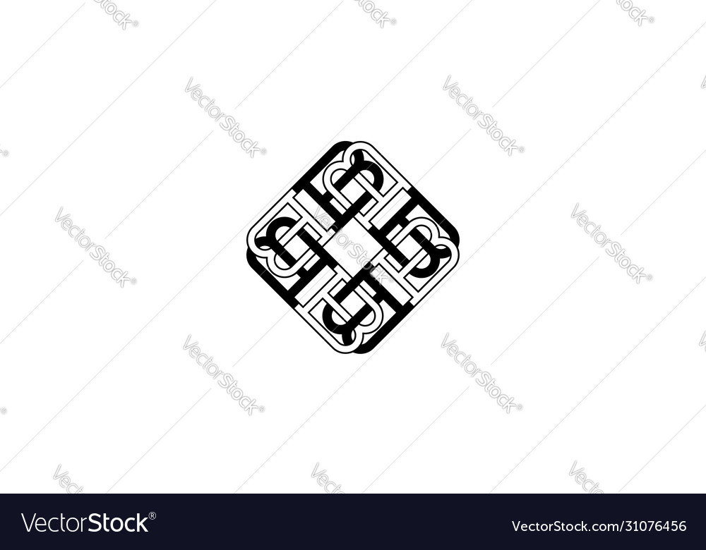 Initial b with link connection logo design concept
