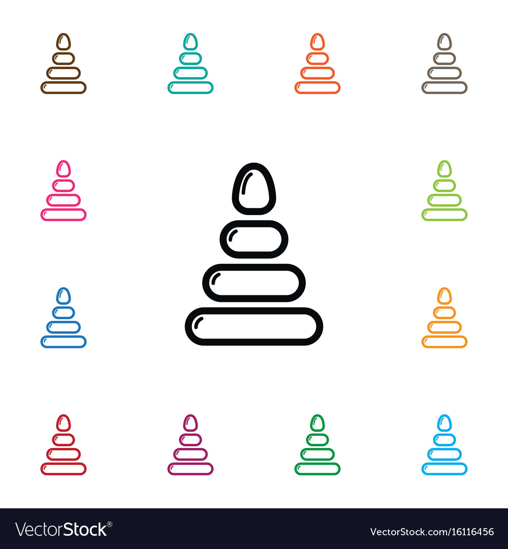 Isolated fun icon pyramid element can