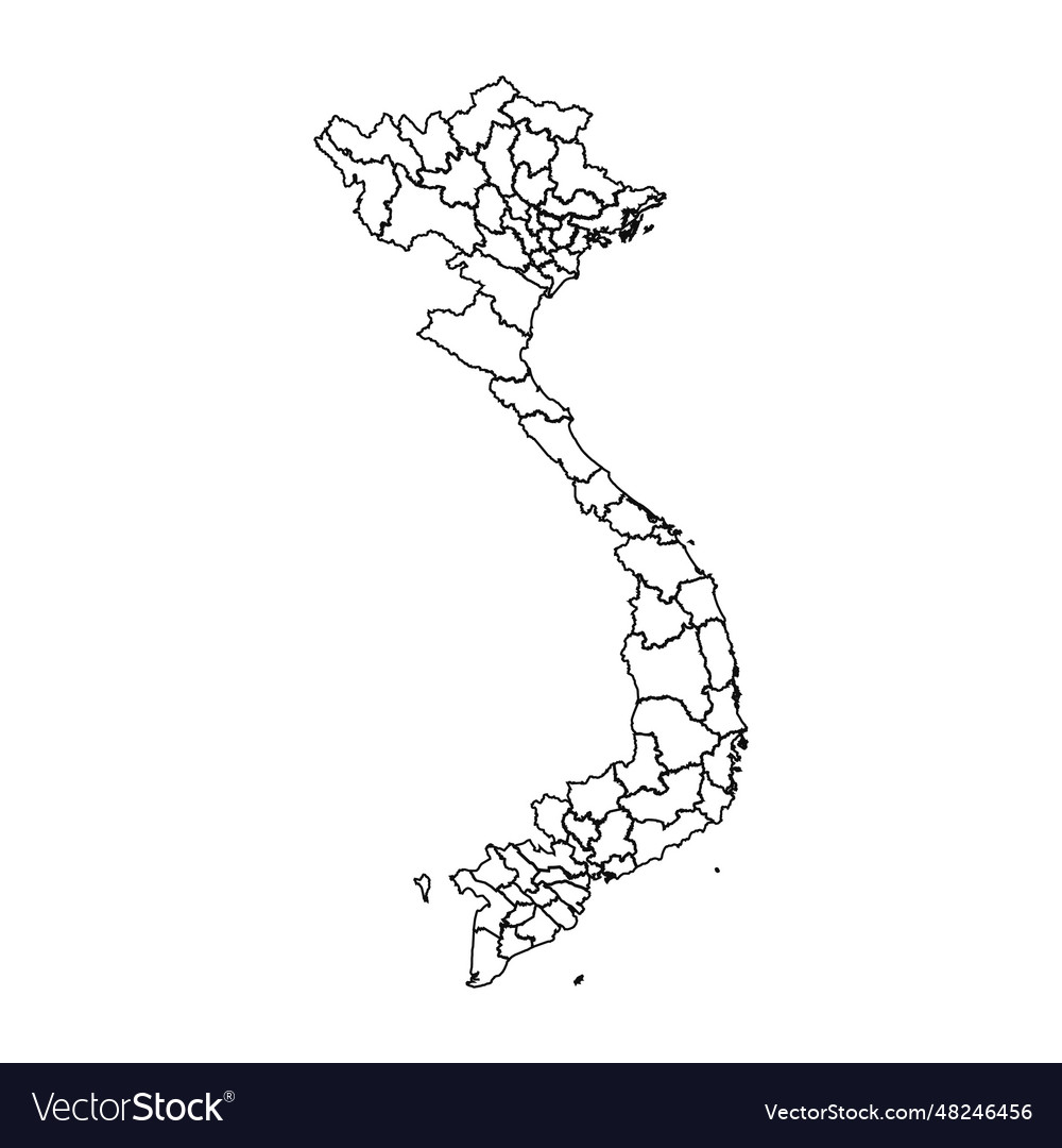 Outline sketch map of vietnam with states Vector Image