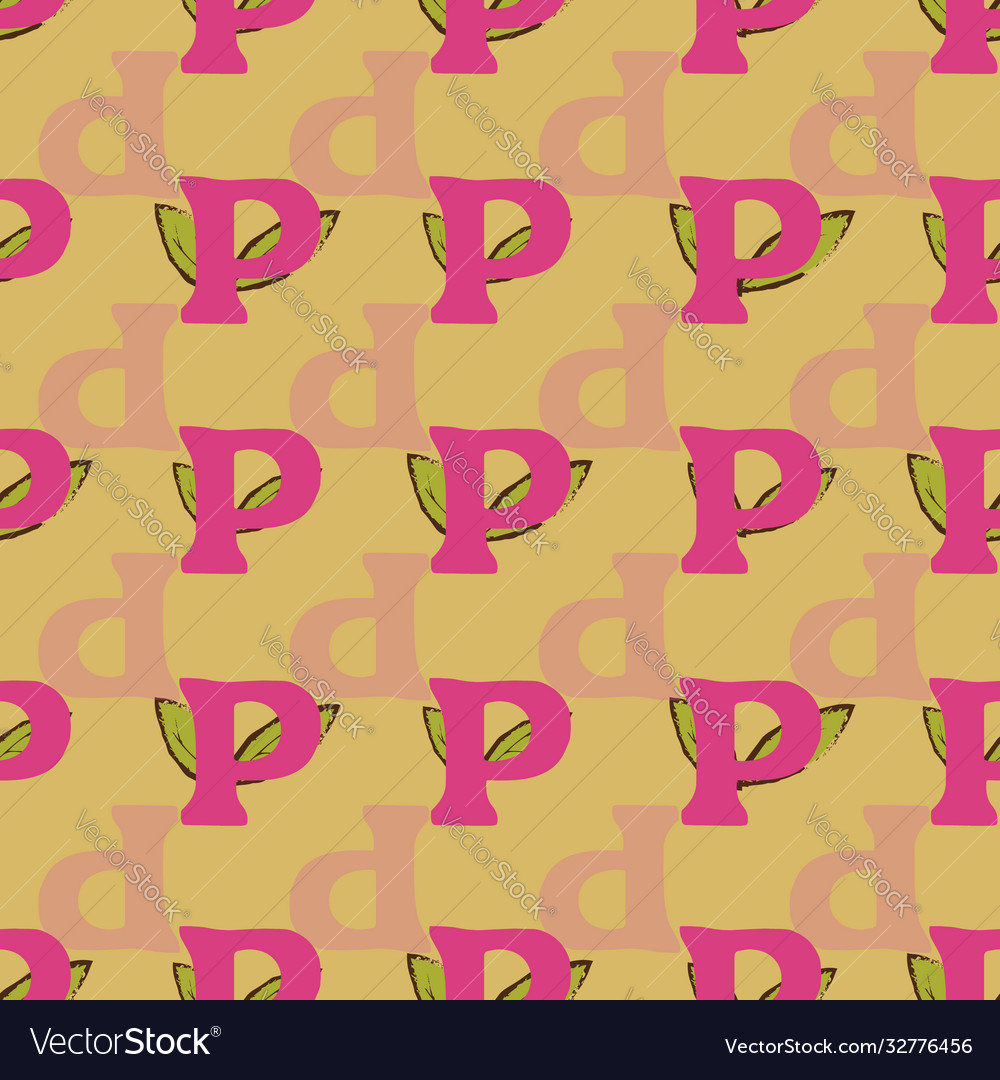P from alfabet repeat pattern print background