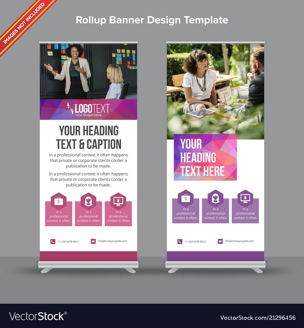 Polygonal Purple And Blue Rollup Banner Royalty Free Vector