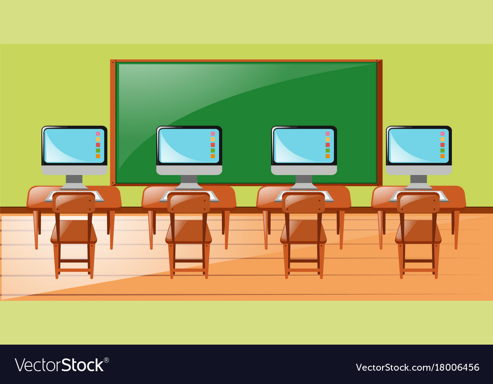 School Classroom with Computers