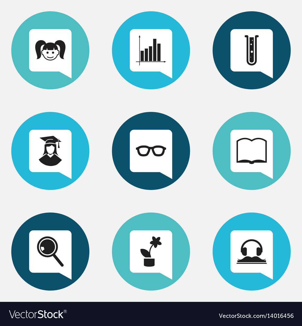 Set of 9 editable science icons includes symbols