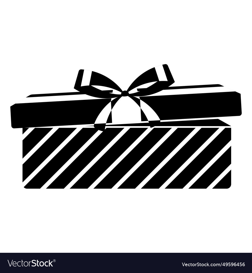 Silhouette of a christmas present icon Royalty Free Vector