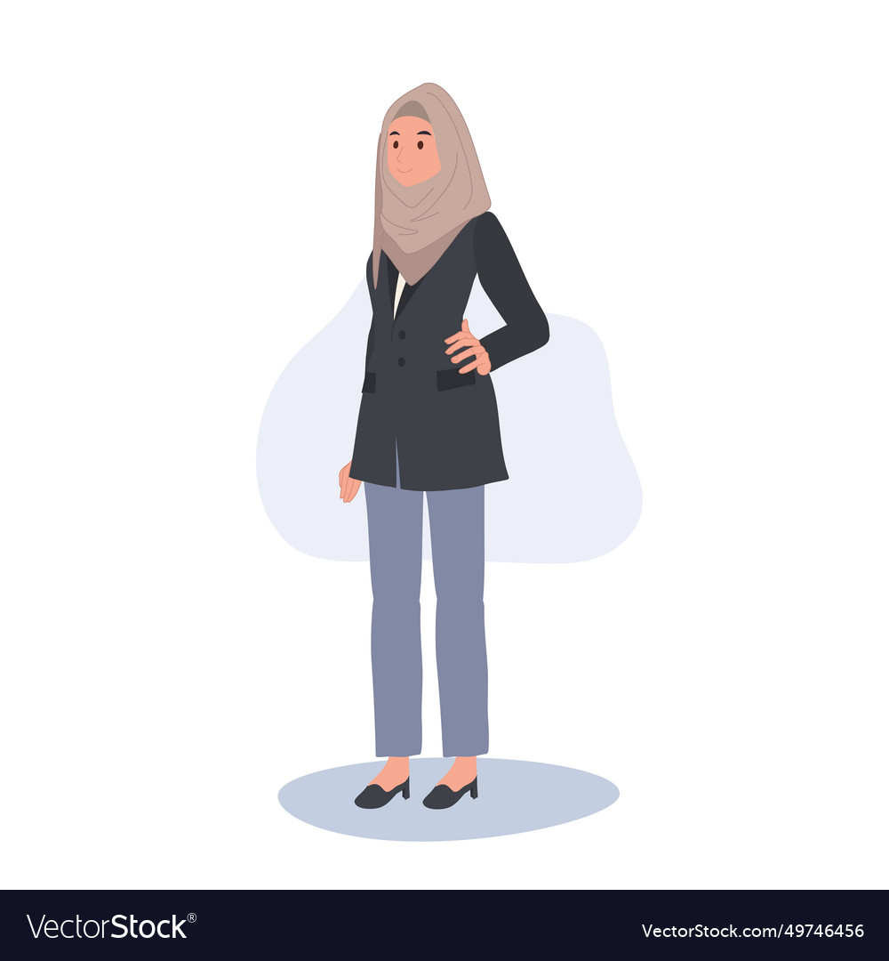 Stylish muslim woman in relaxed pose Royalty Free Vector