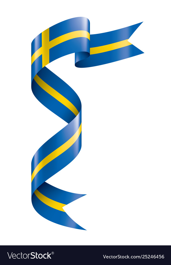 Sweden Flag on White Background