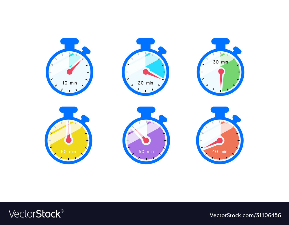 Timer stopwatch chronometer time clock icon flat vector image Timer stopwatch chronometer time clock icon flat