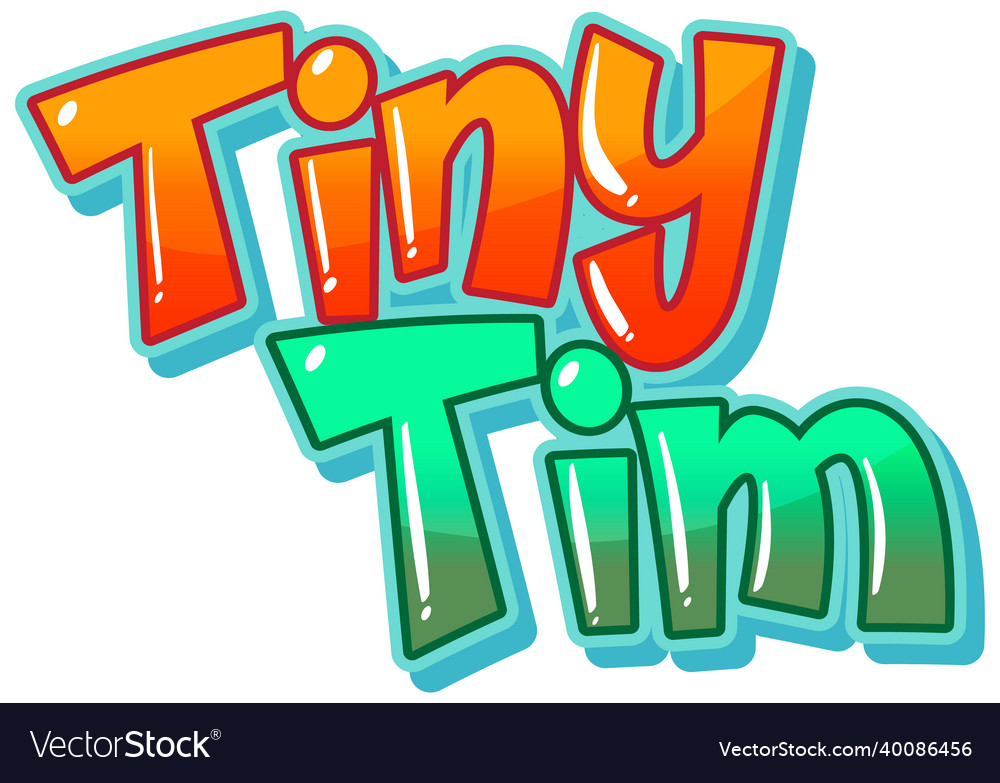 Tiny tim logo text design Royalty Free Vector Image