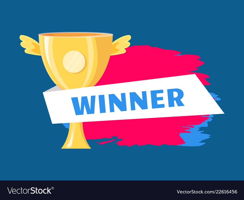 Winner golden trophy cup Royalty Free Vector Image