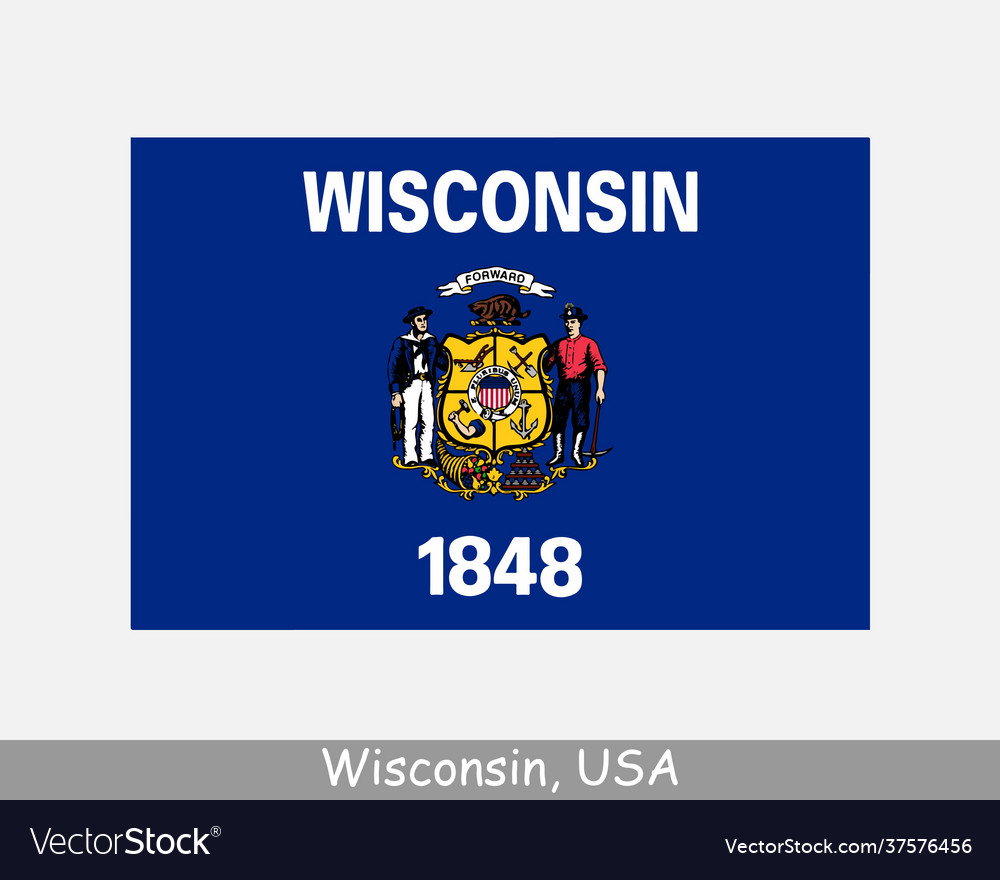 Wisconsin usa state flag wi