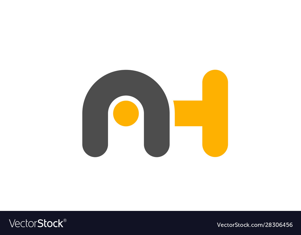 Yellow grey combination logo letter ah a h