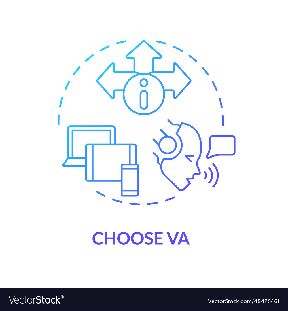 2d choose va gradient icon concept Royalty Free Vector Image