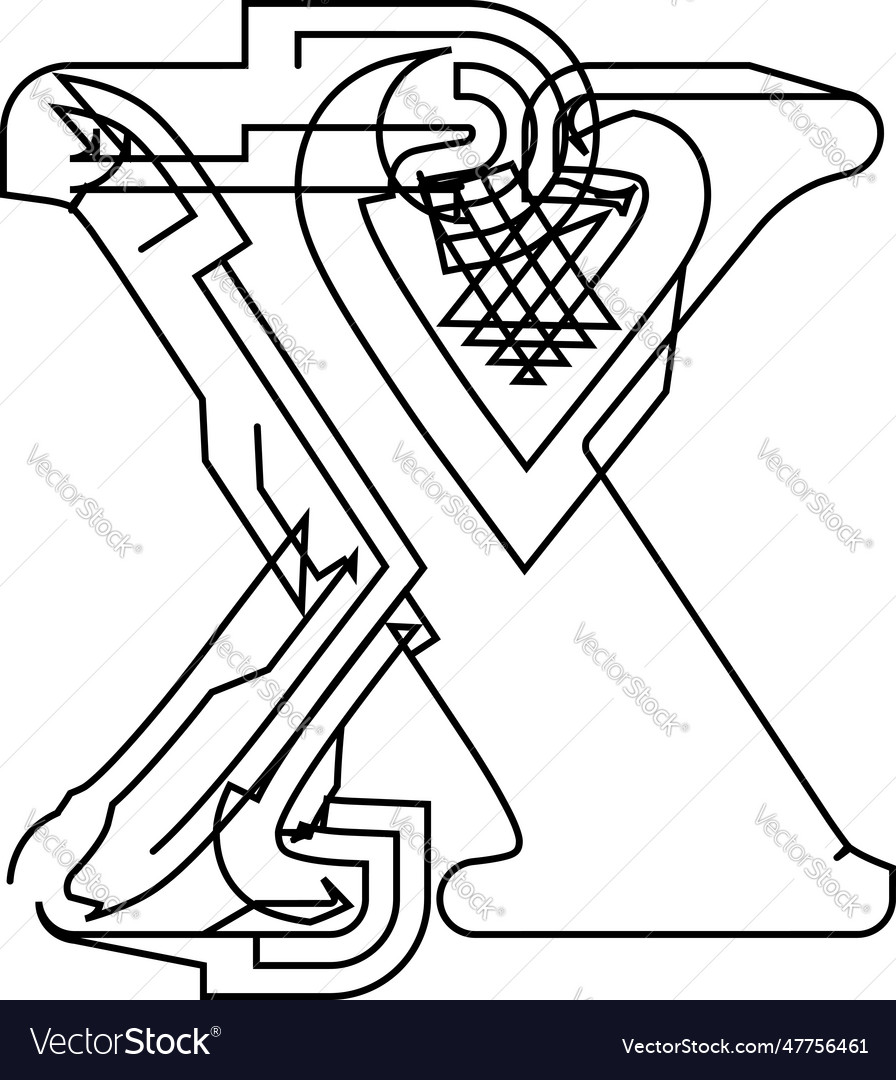 Architectural project font technical draw style vector image Architectural project font technical draw style