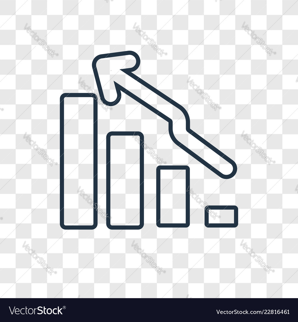 Bar chart concept linear icon isolated vector image Bar chart concept linear icon isolated