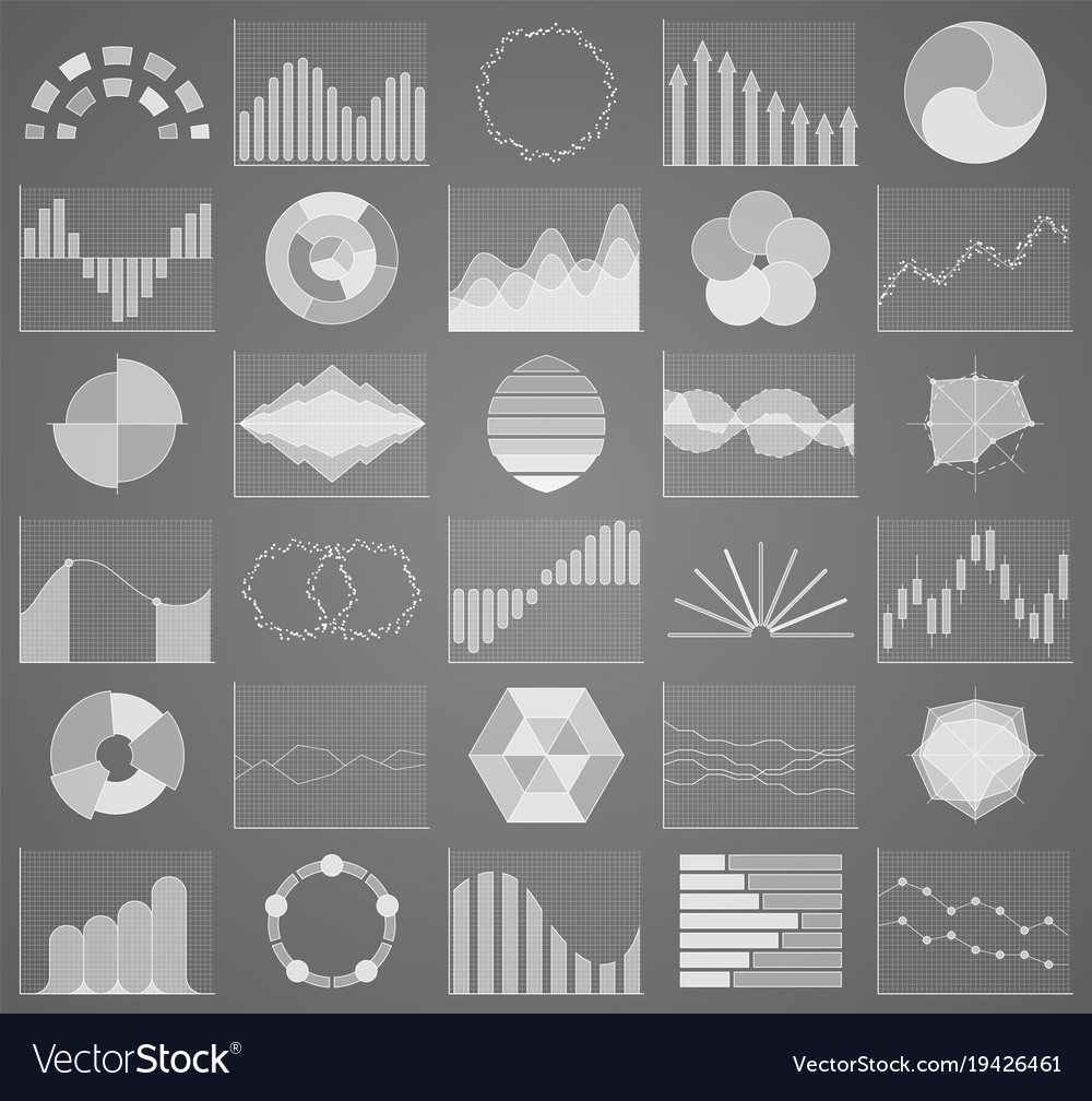 Business chart collection set of graphs data