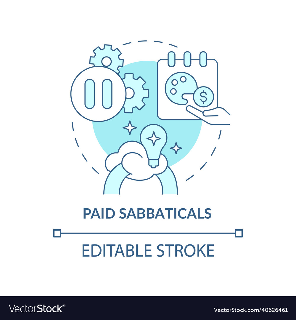 Compensated sabbaticals concept icon