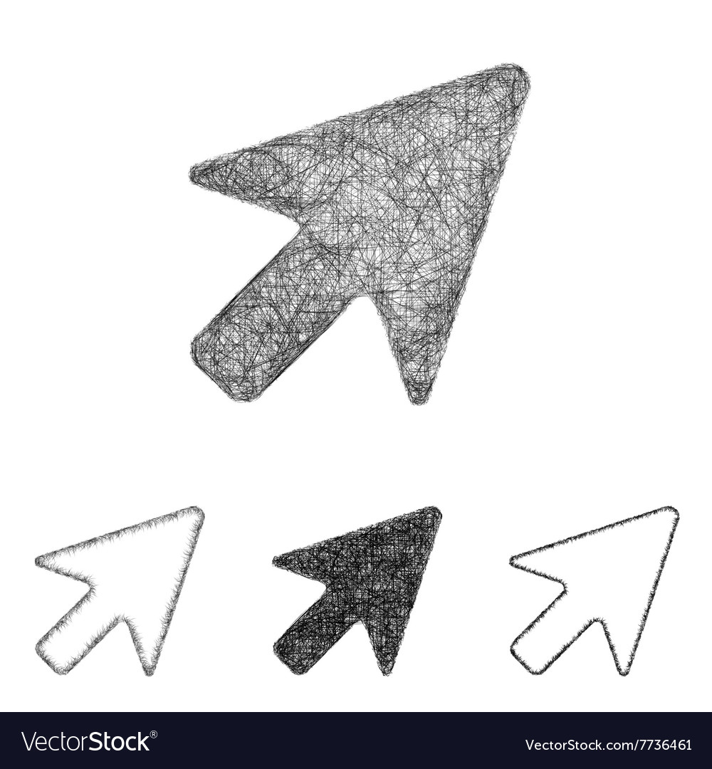 Cursor icon set - sketch line art