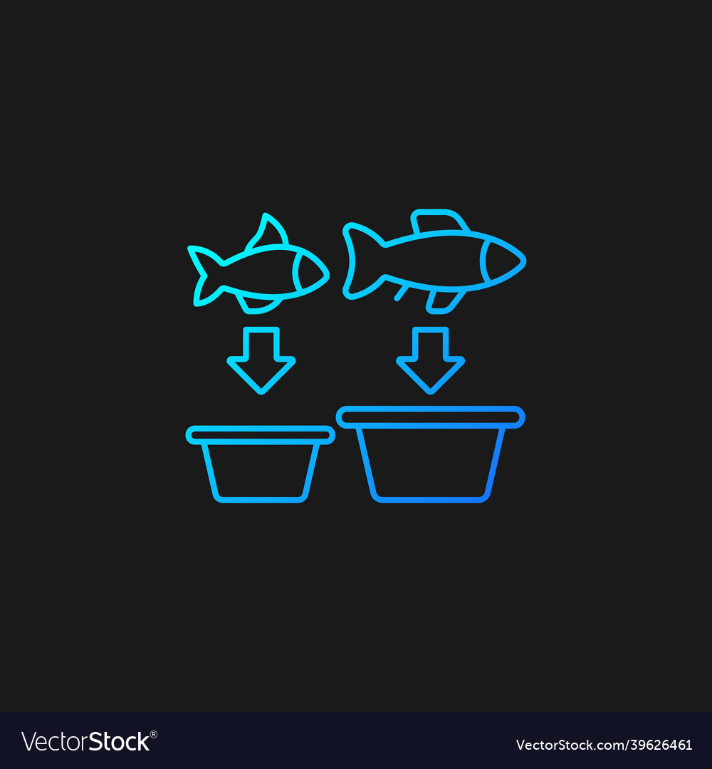 Fish sorting gradient icon for dark theme vector image Fish sorting gradient icon for dark theme
