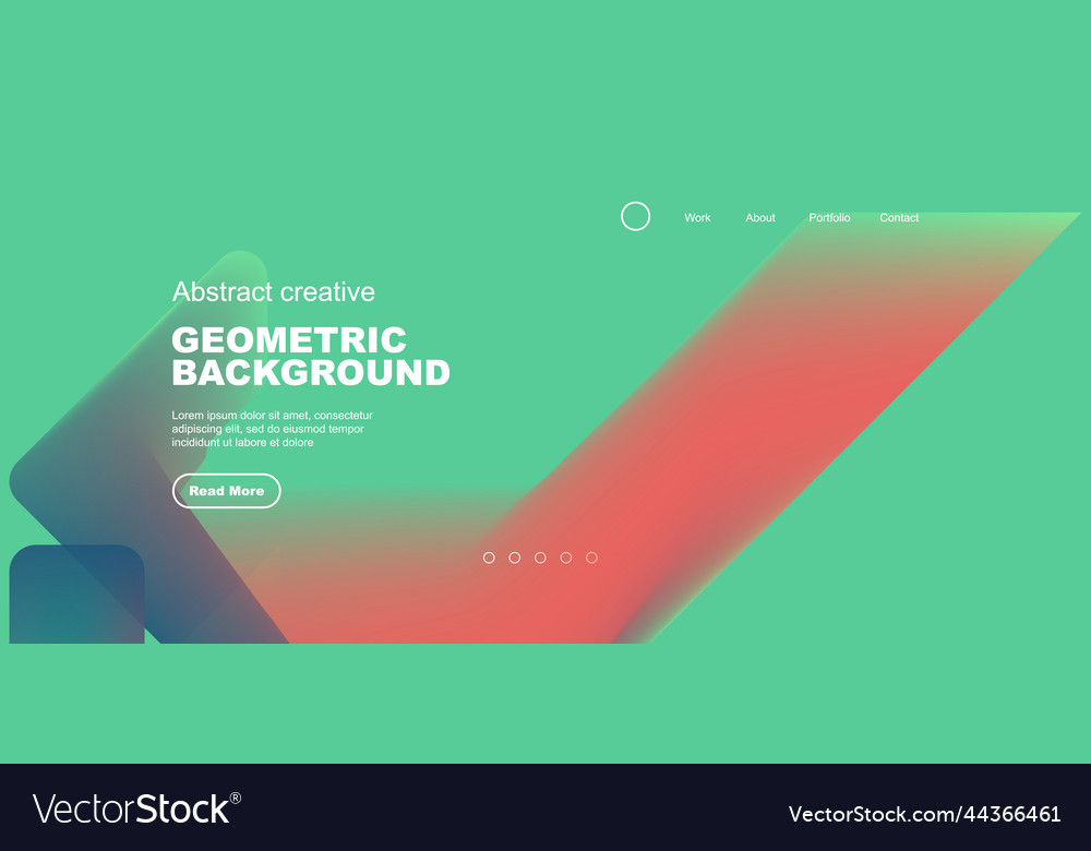 Fluid gradient triangles landing page background vector image Fluid gradient triangles landing page background