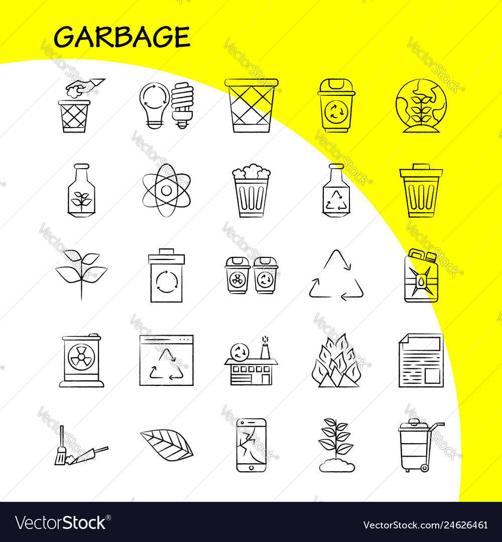 Garbage hand drawn icon for web print and mobile