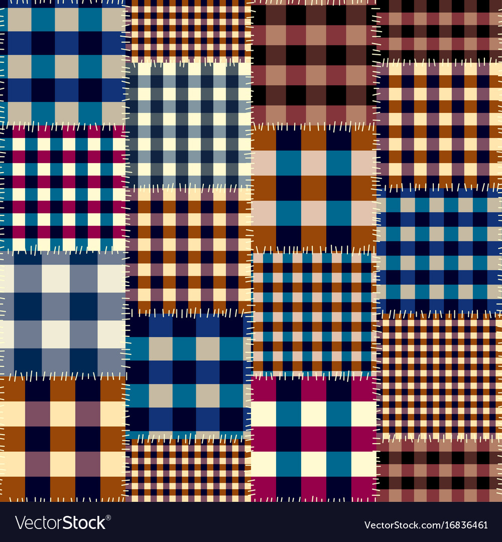 Geometric patchwork pattern of a squares