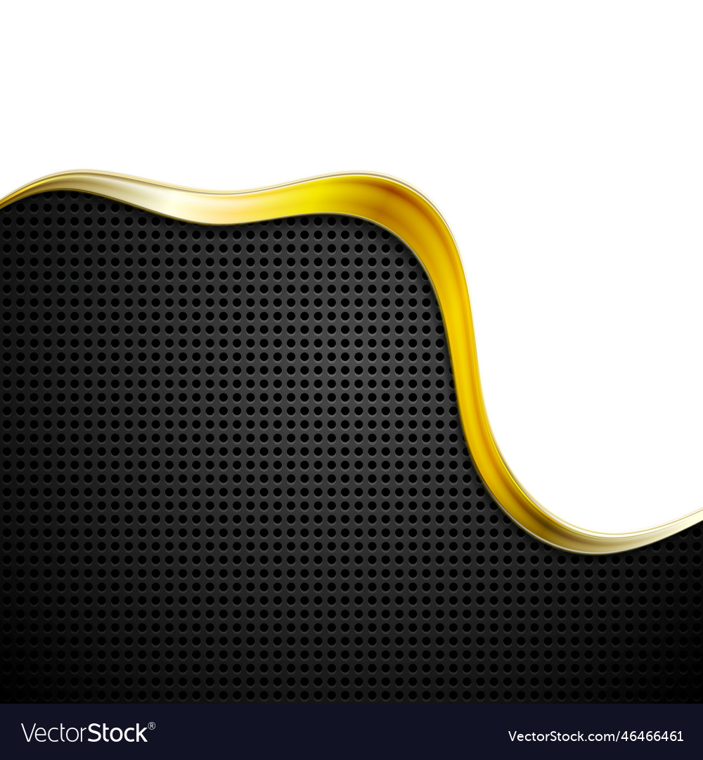 Golden perforated tech background Royalty Free Vector Image