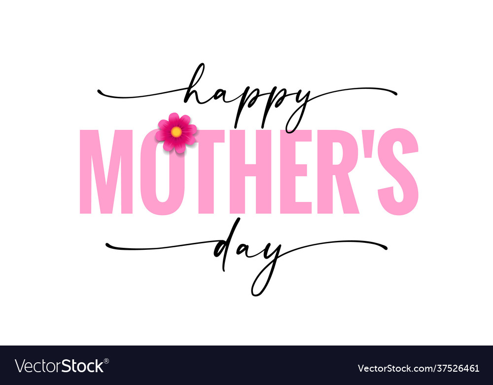 Happy mothers day banner with black calligraphy Vector Image