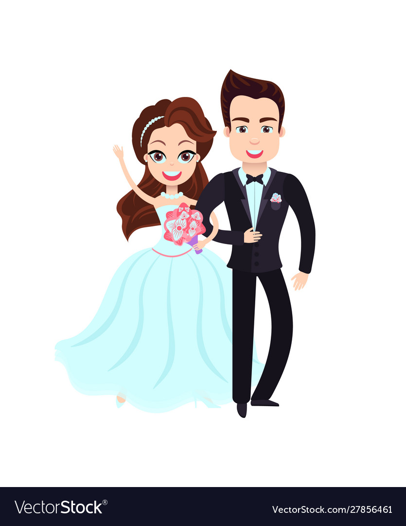 Husband And Wife Groom Bride Wedding Royalty Free Vector 1007