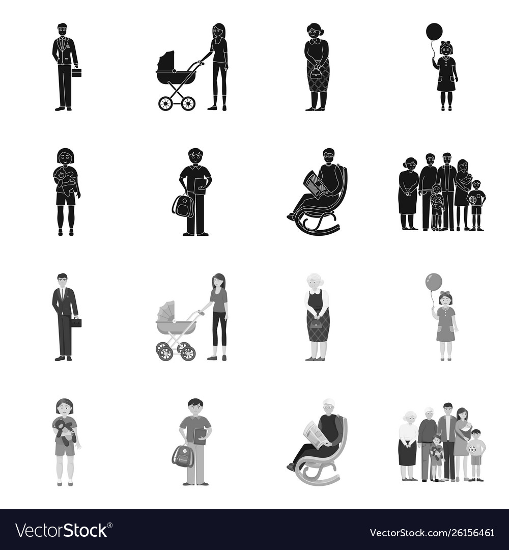 Isolated object character and avatar icon set Vector Image Isolated object character and avatar icon set