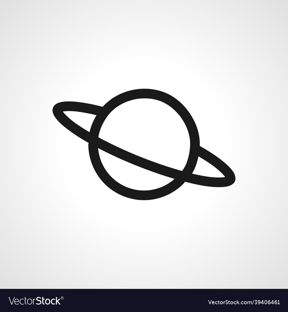 Saturn Planet Line Icon