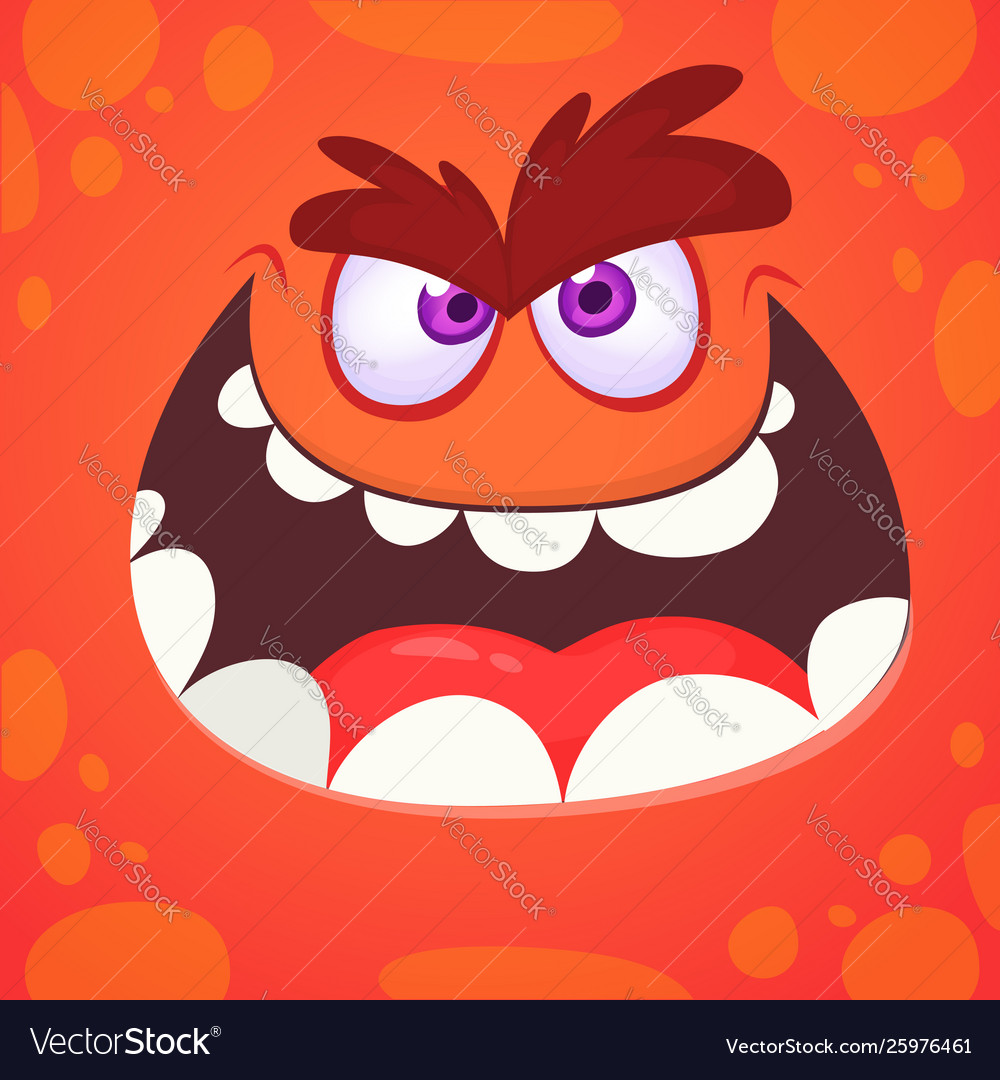 Cool Cartoon Scary Black Monster Vector Halloween