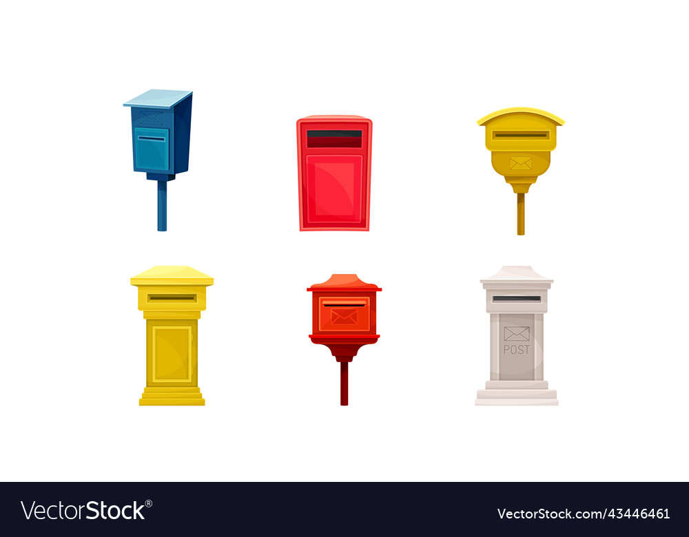 Set of retro mailboxes boxes for receiving